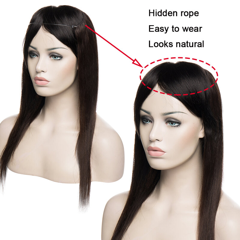 SEGO-Extensions de Cheveux Naturels Lisses pour Femme, Ligne de Poisson, Vrais Cheveux Humains, Bande de Sauna Secrète Invisible, 16 à 24 Pouces