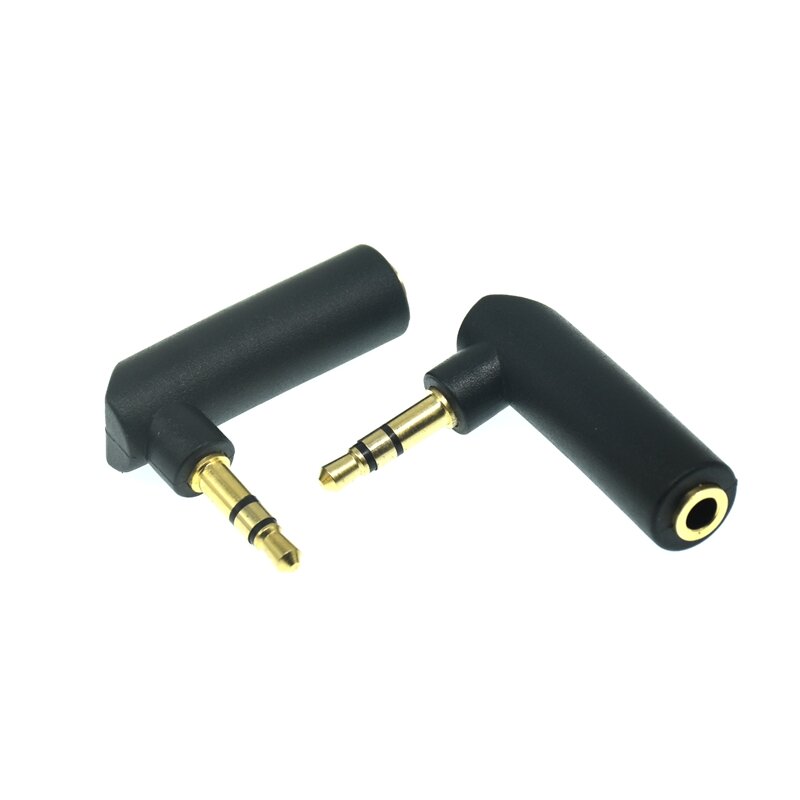 3.5mm Male to Female 90 Degree Right Angled Adapter Converter Headphone Audio Microphone Jack Stereo Plug Connector