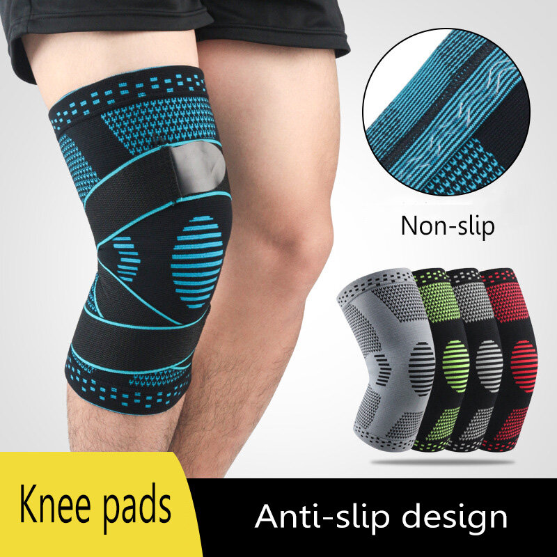 1pce esportes joelheira elástica joelheiras protetor suporte respirável bandagem joelho cinta basquete levantamento de peso
