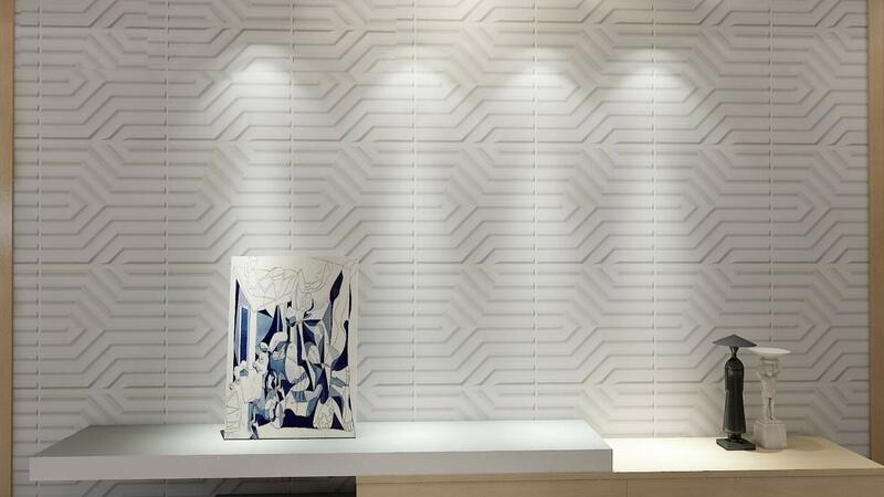 アート-プラスチックウォールパネル3D,50x50cm,12タイルの幾何学的なパターン,寝室,リビングルームの壁の装飾用