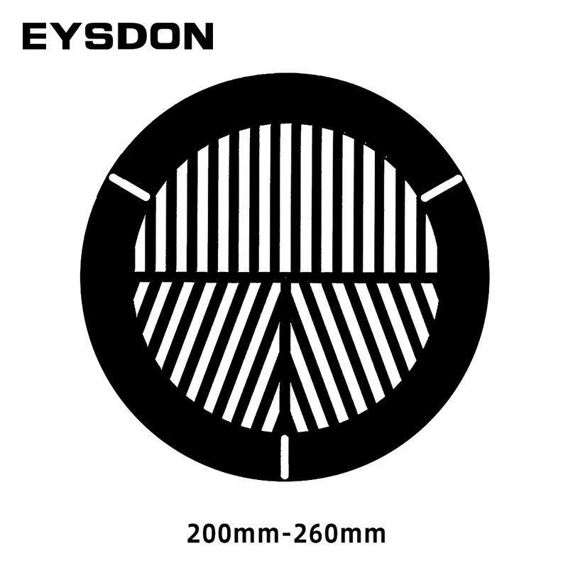 EYSDON Bahtinov 마스크 포커싱 마스크, 망원경용 물고기 뼈 플레이트 (외경 200mm-260mm)