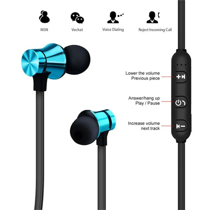 XT11 Musik Headsets Magnetische Ohrhörer Sport Drahtlose Freihändige In-ohr Bluetooth Bass Kopfhörer Für iphone Xiaomi Huawei Samsung