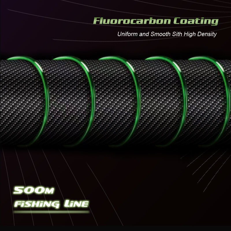 JUSTRON 500m Nylon lenza monofilamento Super Strong lenza giappone 2-35LB Fluorocarbon Carp lenza pesca