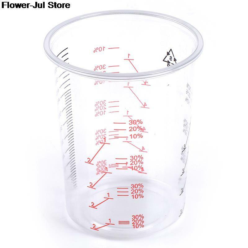 투명 플라스틱 페인트 혼합 컵, 페인트와 액체 정확한 혼합, 600ml 학교 실험실 컵, 10 개, 신제품
