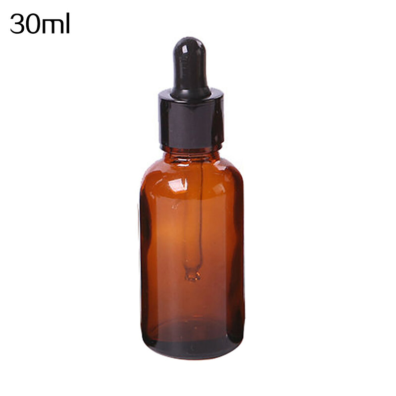 Botella de aceite esencial vacía, Mini pipetas de reactivo líquido de vidrio ámbar, cuentagotas para ojos, 5ml-100ml