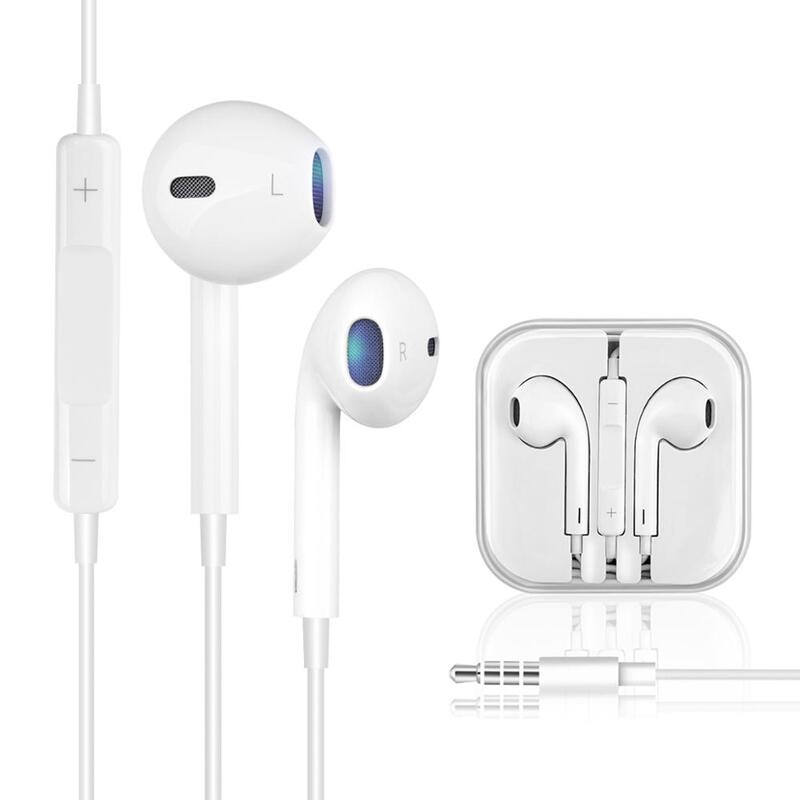 Sonido estéreo 3,5mm Jack in-ear auriculares para iPhone 6S 6 Plus 5S 5 SE 4S iPad cable Control auriculares con micrófono música auriculares