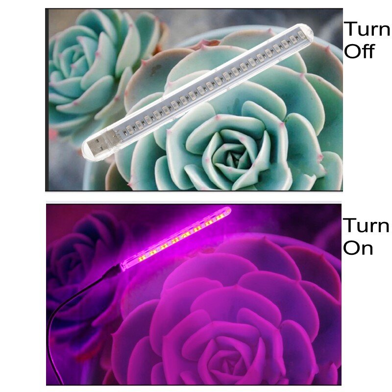 Lampu tanaman Led 10W USB portabel, lampu tumbuh tanaman LED DC 5V lampu Phyto spektrum penuh 21 Led rotasi lampu fleksibel dalam ruangan