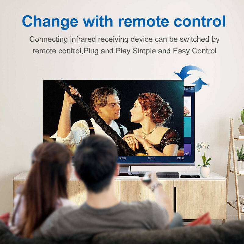 Sakelar Kompatibel dengan HDMI 3 In 1 Out 1080P dengan Remote Control 1080P 4K Video HDMI-Pemisah Kompatibel untuk HDTV,PC,PS3,PS4,XBOX