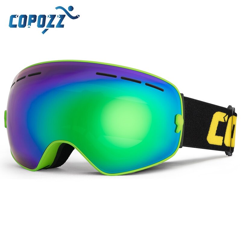 Kacamata Ski Merek COPOZZ Lapisan Ganda UV400 Antikabut Kacamata Ski Besar Masker Ski Kacamata Salju Pria Wanita Snowboard GOG-201 Pro