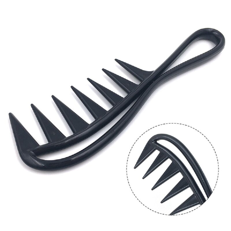 1pc Wide Tooth Shark Plastic Comb Detangler Curly Hair Salon Hairdressing Comb Massage For Hair Styling Tool For Curl Hair