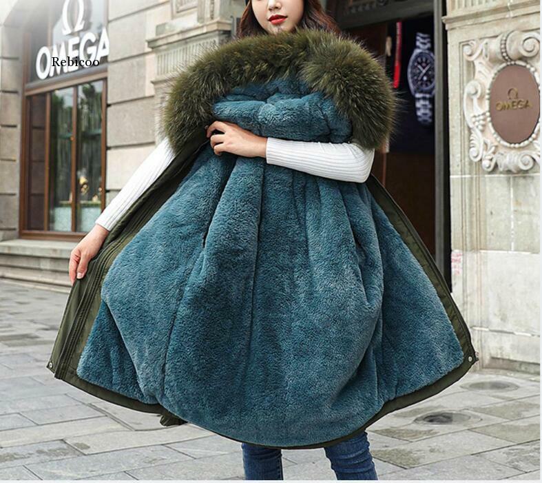 New Cotton Thicken Warm Winter Jacket Coat Women Casual Parka Winter Clothes Fur Lining Hooded Parka Mujer Coats