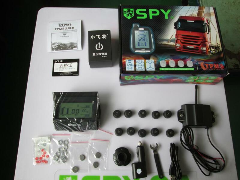 เกจวัดลมยางดิจิตอลของ Spy พลังงานแสงอาทิตย์200 Psi เซนเซอร์ภายนอกรถบรรทุก TPMS