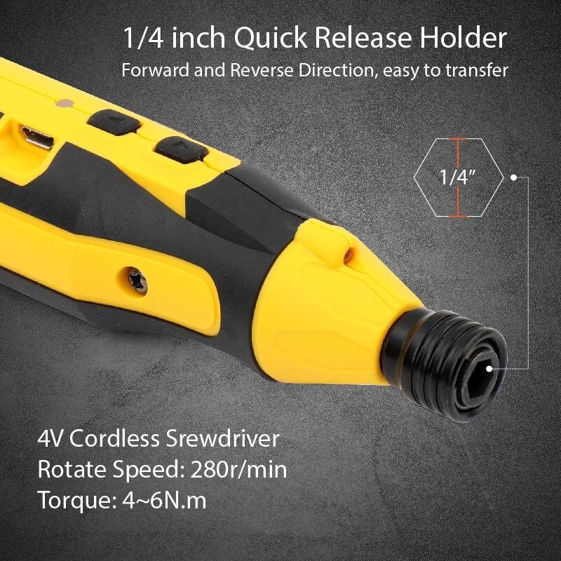 Hi-Spec 3.6V Electrical Screwdriver Portable USB Charging Cordless Drill Rechargeable Wireless Hand Drill Power Tool Set in Box
