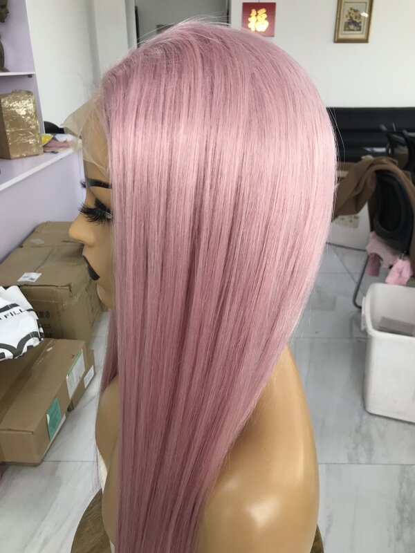 QueenKing Hair Virgin Baby Pink 13x4 Front Lace Wig European Human Hair Wigs Pre Plucked with Baby Hair
