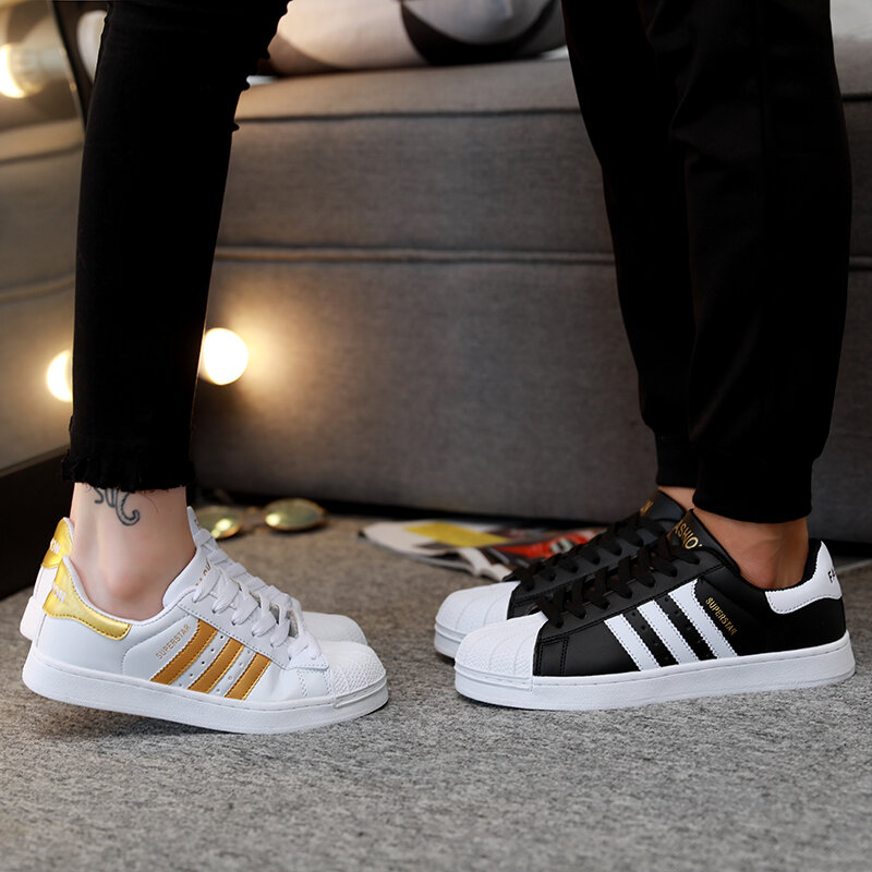 Men and women casual sports shoes three bar board shoes flat bottom low help couple shoes skateboard shoes light running shoes