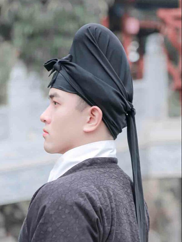 Bufanda Hanfu DE LA Dynasty Tang Futou, figurita de alfarería, pañuelo para el pelo, corona, cuello redondo, accesorios para bata, pañuelo Hanfu