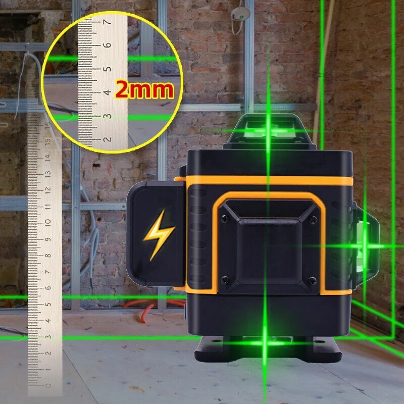 Pracmanu 16 linhas 4d nível de nível de laser auto-nivelamento 360 horizontal e vertical cruz super poderoso laser verde nível