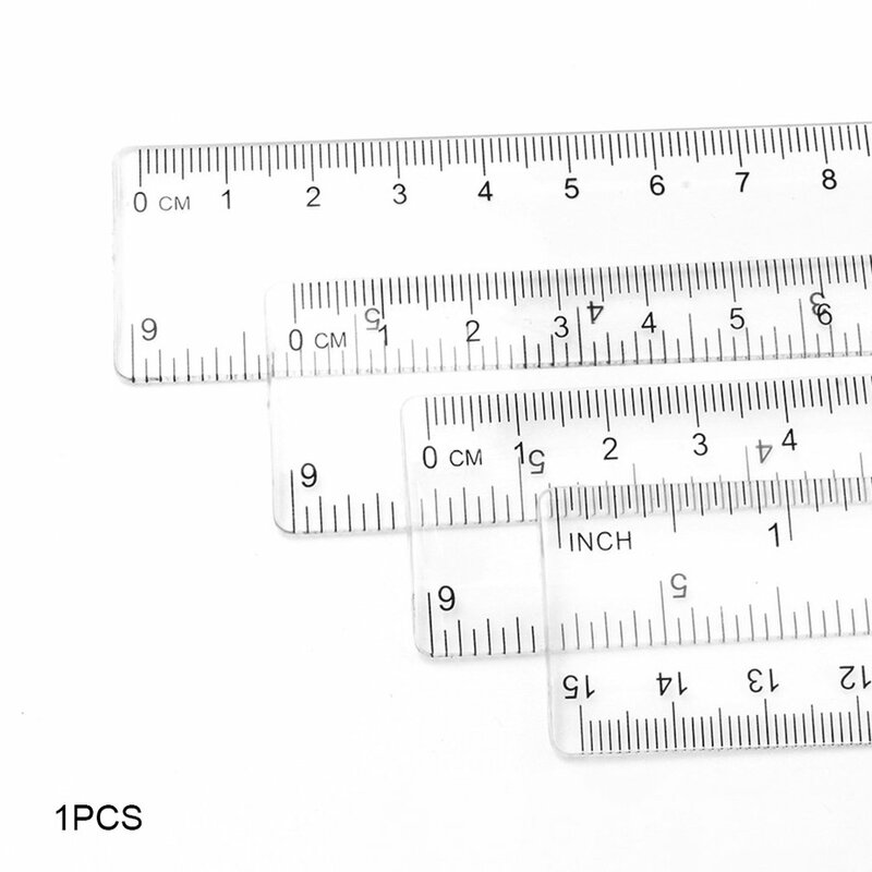 Régua de plástico transparente para estudante, publicidade ferramenta de medição, 15cm, 20cm, 30cm, transporte rápido, novo, 2024