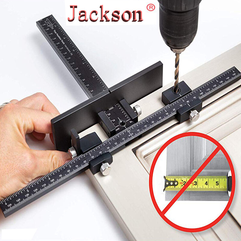 Cabinet Hardware Jig Tool - Drill Template Guide for Door and Drawer Handle + Knob + Pull Woodworking Tools