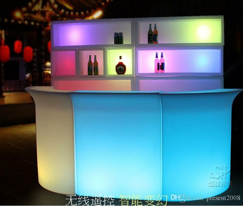 Luminous LEDบาร์เคาน์เตอร์กันน้ำชาร์จRundbar LED Bartresenเฟอร์นิเจอร์สีเปลี่ยนClub Waiterบาร์ดิสโก้ปาร์ตี้
