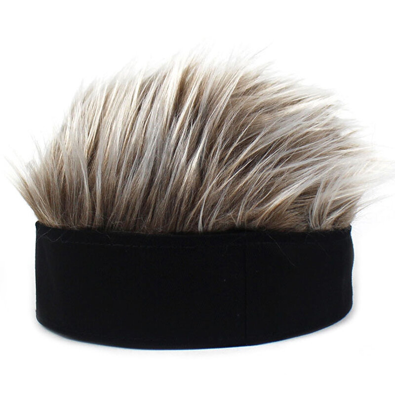 Baseball Cap Men Women Beanie Wig Hat Fun Short Hair Caps Breathable Soft for Party Toupee Hats Outdoor