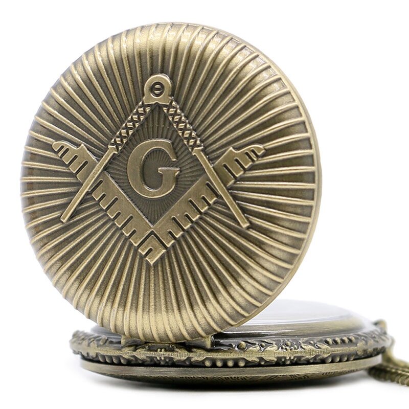 Bronze Masonic Freemasonry โครเมี่ยมสแควร์และเข็มทิศ Mason Retro สร้อยคอจี้นาฬิกาควอตซ์ของขวัญที่ดีที่สุดสำหรับ Freemason