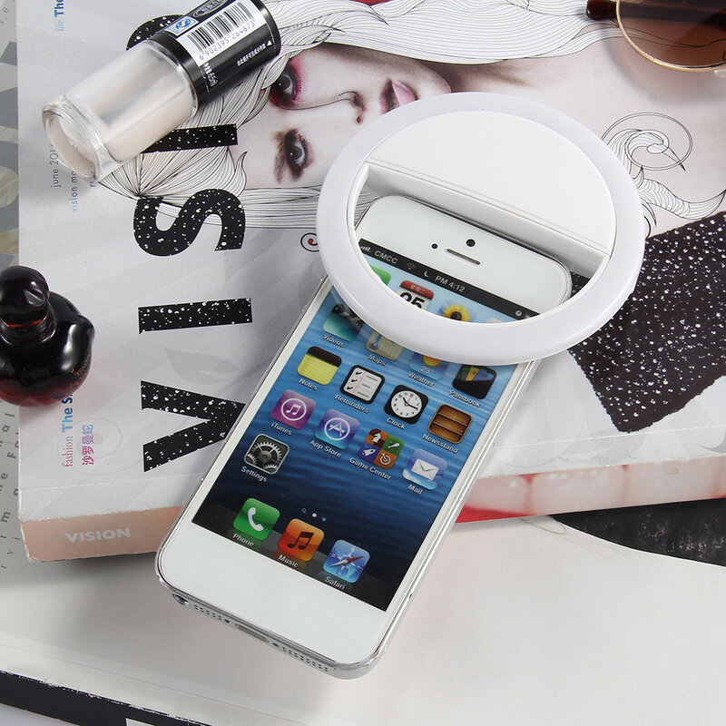 GUB del teléfono móvil Flash tipo Aro para selfies de belleza llenar de luz lámpara portátil con Clip para cámara de fotos para Teléfono Celular Smartphone