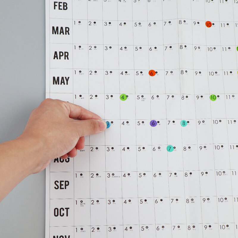 Calendario da parete in carta con piano giornaliero per pianificatore di 2021 anni con adesivi per segni 2 pezzi per pianificatore di calendario da parete per la casa della scuola dell'ufficio