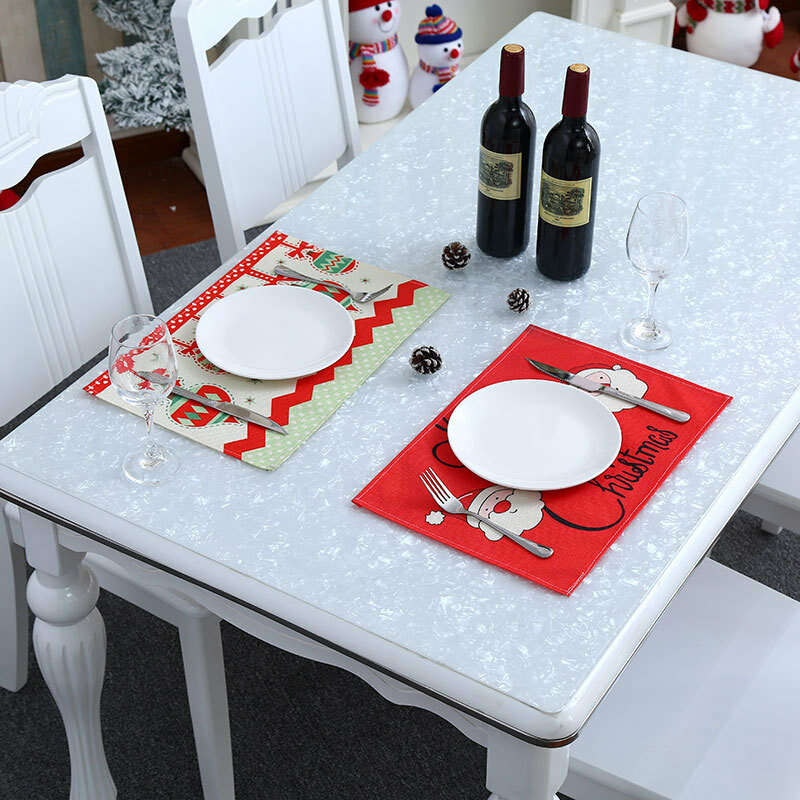 메리 크리스마스 주방 플레이스 매트 장식 식탁 테이블 매트 그릇 컵 패드 홈 장식 크리스마스 선물 Navidad 새해 2022