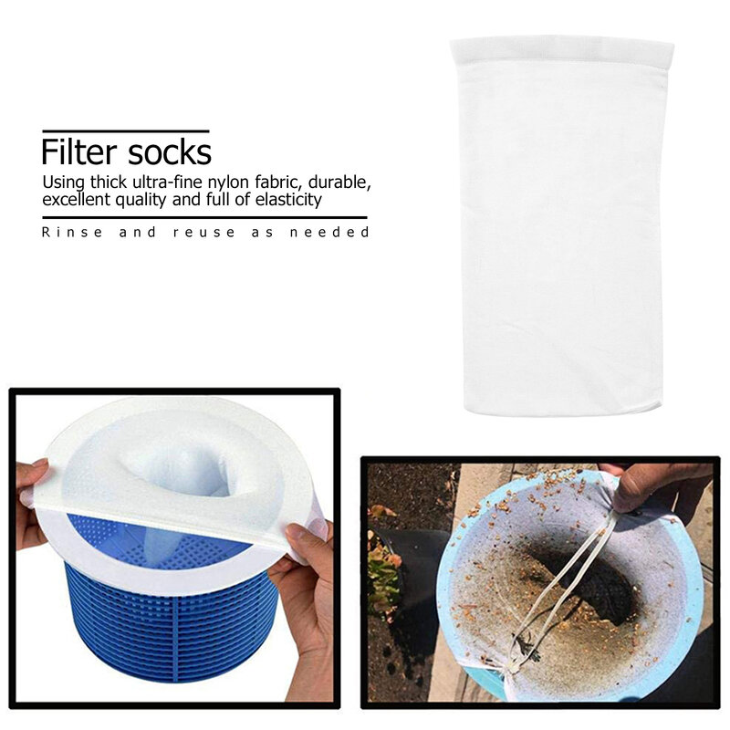 Calcetines Skimmer para piscina, diseño de malla de nailon para filtros, cestas Skimmer, accesorios para piscina, 5/10 Uds.