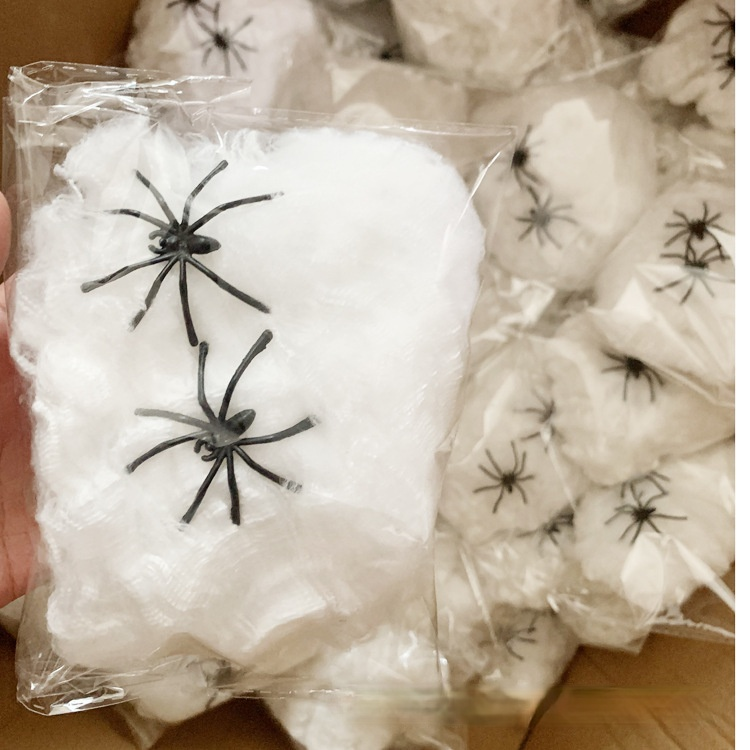 Horror Black Spider Haunted Spider Web Bar Party Costume Props Decoration Supplies Simulation Tricky Toy Halloween Decoration