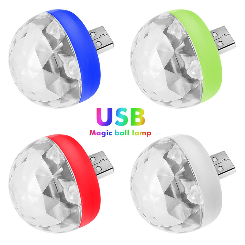 USB-интерьерное освещение для автомобиля, миниатюрная светодиодная атмосфера, неоновая цветная лампа проектора стандарта RGB, портативная лампа для диджея, дискотеки, сцены
