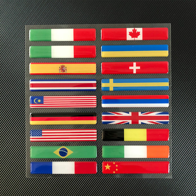 Pegatina de bandera nacional reflectante 3D, accesorios de motocicleta, calcomanía para coche británico, Italia, Estados Unidos, Francia, Rusia, España, Brasil, Chile, Ucrania