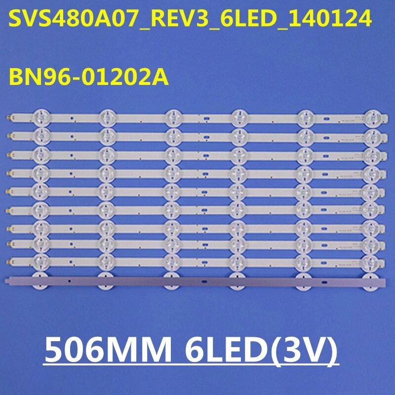 5kit = 50 pezzi striscia di retroilluminazione a LED 6 lampade SVS480A07-REV3-6LED-140124 per LED-48B800N 48 pfs6909 48 pfs6959 LTA480HW03