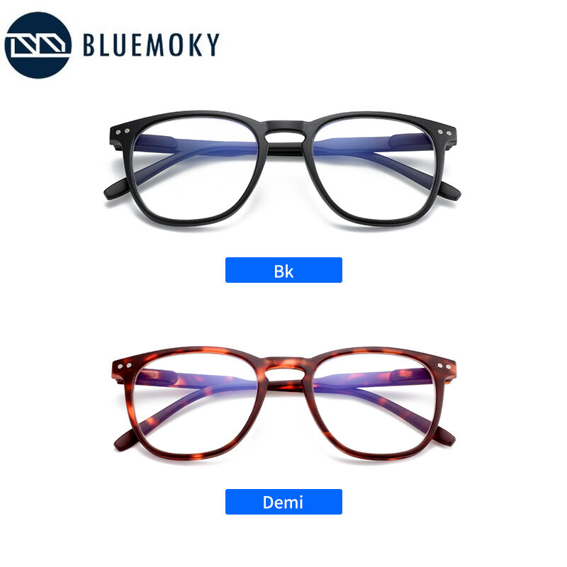 BLUEMOKY-gafas ópticas antiluz azul para hombre y mujer, anteojos con montura cuadrada Juegos de ordenador Retro Para, miopía