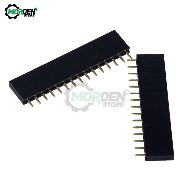 10Pcs 15Pin Single Row Lurus Wanita Pin Header 2.54Mm Strip Konektor Soket 15-Pin UNTUK Arduino PCB