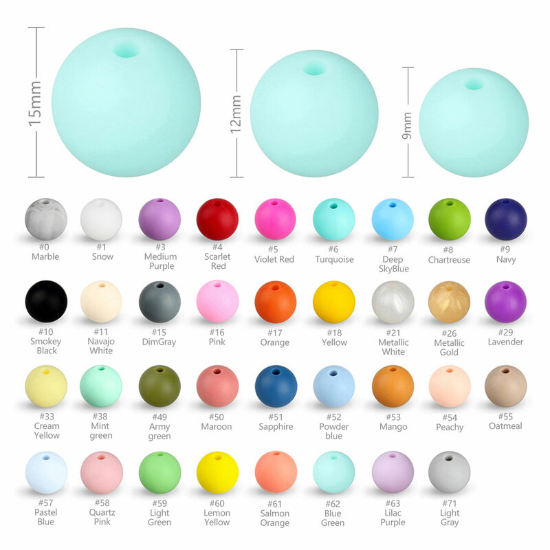 10 Buah Gigitan Bayi Manik-manik Silikon 12Mm DIY Dot Rantai Gelang BPA Gratis Silikon Manik Bayi Tumbuh Gigi Kalung Aksesori Mainan