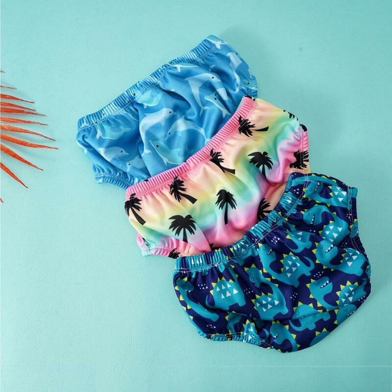 Happyflute 3 Sizes Kids Soft Swimming Pants Cover Baby Reusable Breathable Cloth Diaper