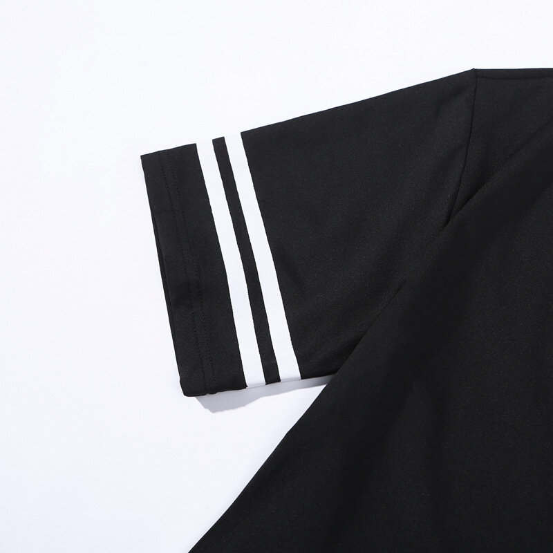 Aangepaste Tweedelige Set Vrouwen Custom Kleding Zwarte Korte Mouwen Pak Sets Diy Logo Dames Tops T-shirt En Shorts 2 Delige Set
