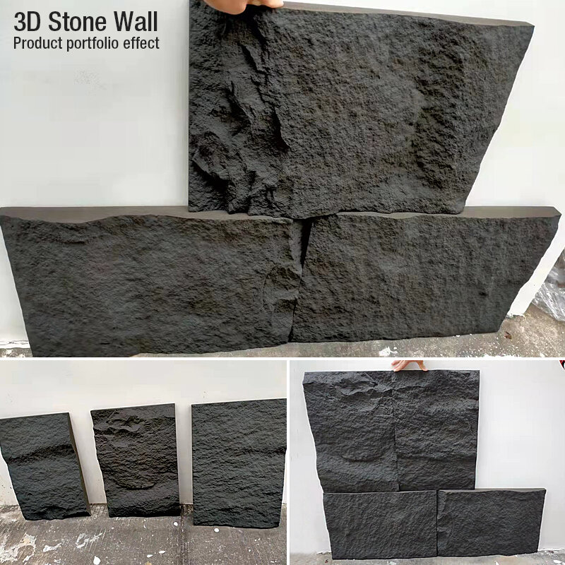60x40cm high simulation stone 3D wall stickers stone pattern wallpaper covering living room Stone brick 3D wall panel mold tile