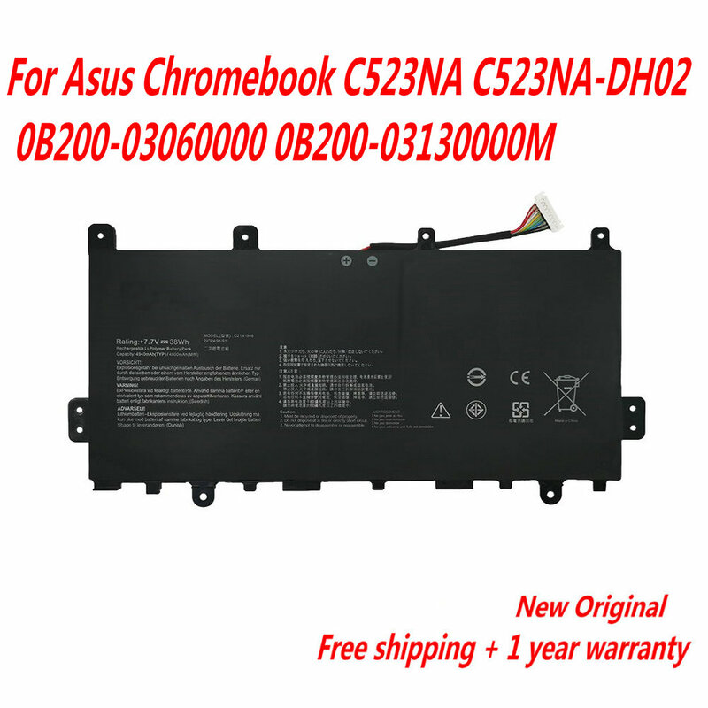 Nowy C21N1808 Laptop BatteryFor Asus Chromebook C523NA C523NA-DH02 0B200-03060000 0b200-03130000m 7.7V 38WH