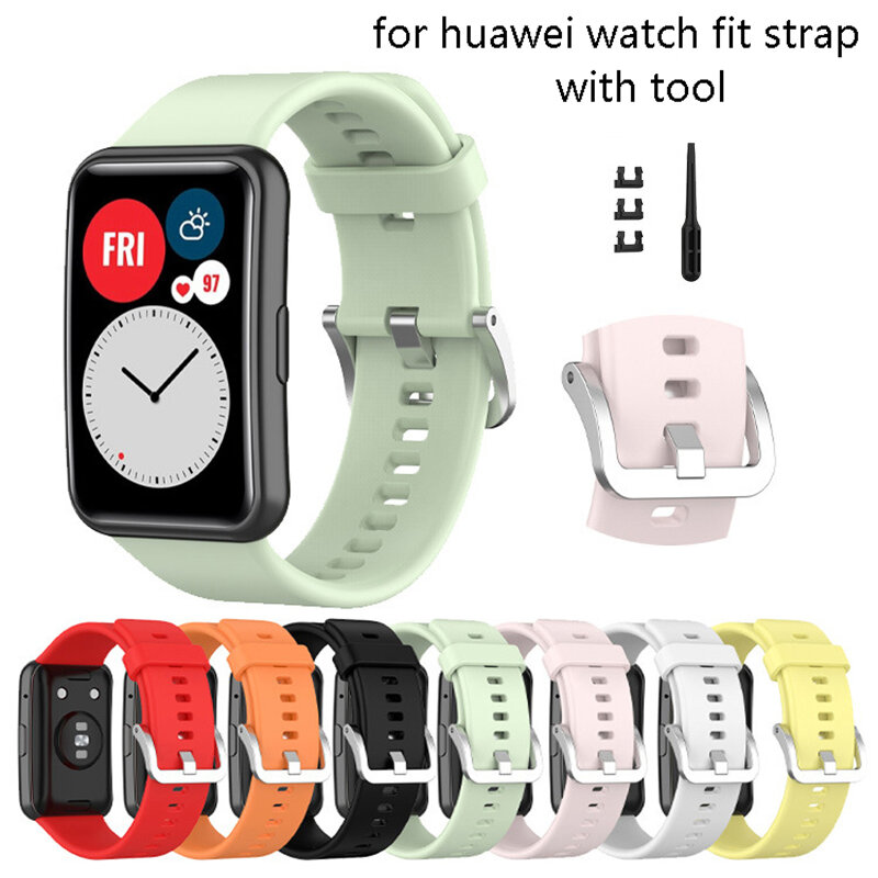 Sport band for Huawei Watch Fit TIA-B09 strap Replacement Silicone Bracelet Smart Accessorie for huawei watch fit band with tool