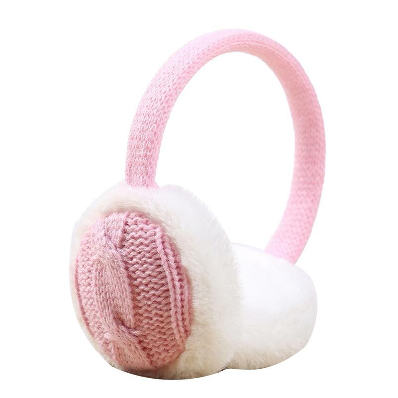 Protège-oreilles en peluche tricoté chaud pour femme, protection des oreilles, accessoire chauffant, cadeau, nouvelle mode, automne hiver, 2021