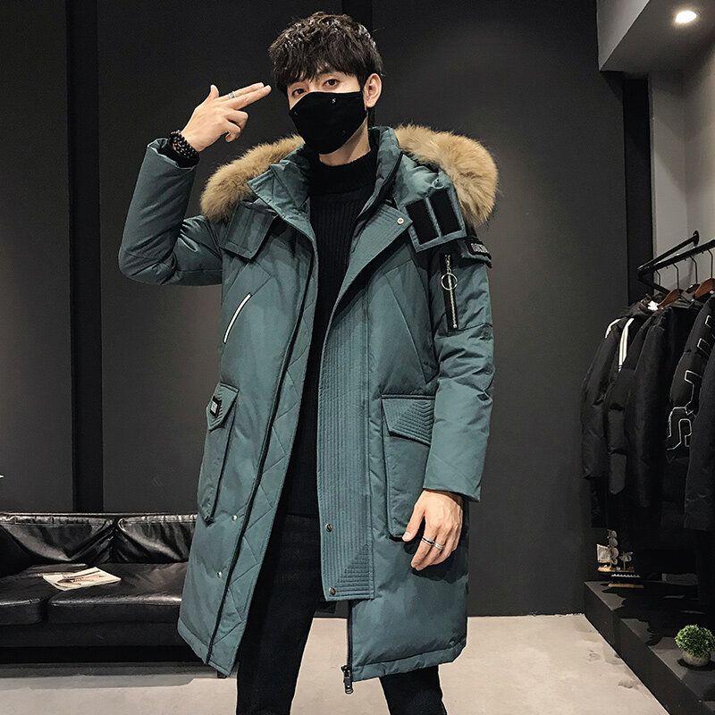 2023 Fashionable Coat Thicken Jacket men Hooded Warm Lengthen Parka Coat White duck down Hight Quality male New Winter Down Coat