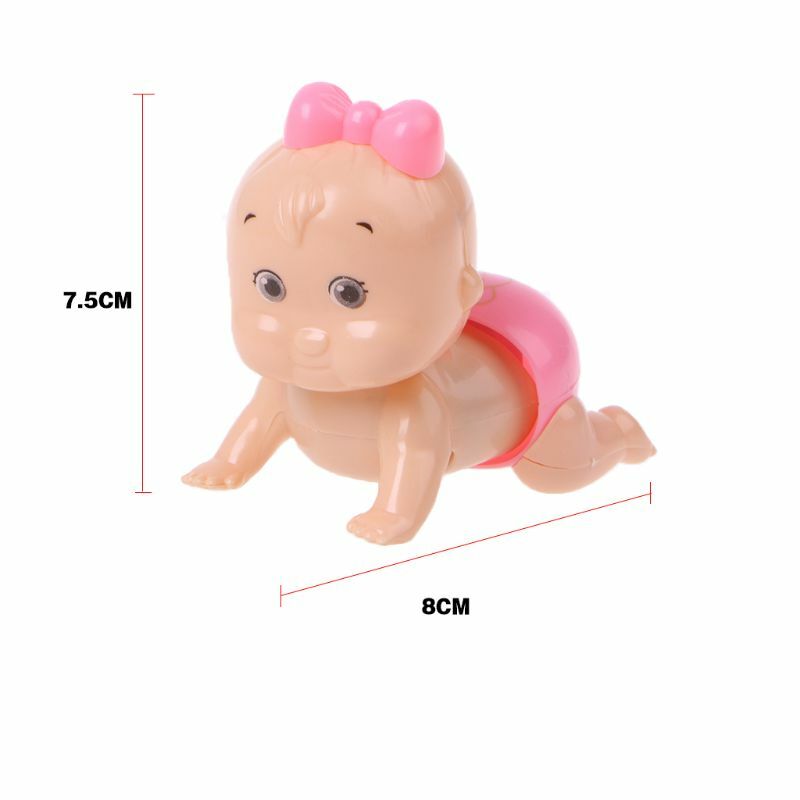 1pc Boy Girl Crawling Crawl Clockwork Doll Wind up Toy For Baby Kids Party Gift Q22D