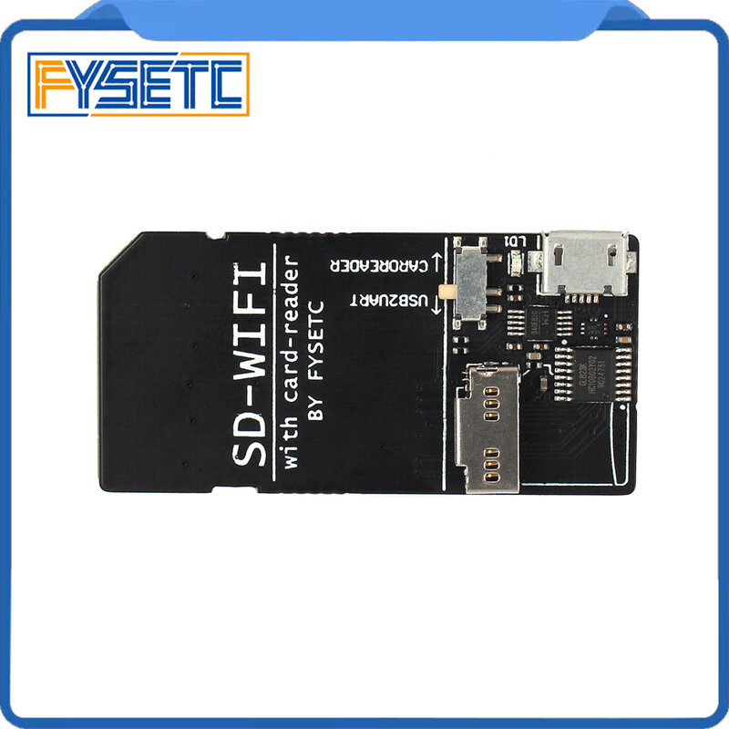 Fysetc sd-wifi pro módulo leitor de cartão com usb para chip serial, módulo de transmissão sem fio, espwebdevotion, onboard