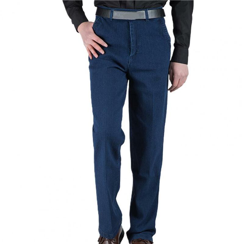 Универсальные Большие однотонные мягкие длинные джинсы с карманами для вечерние