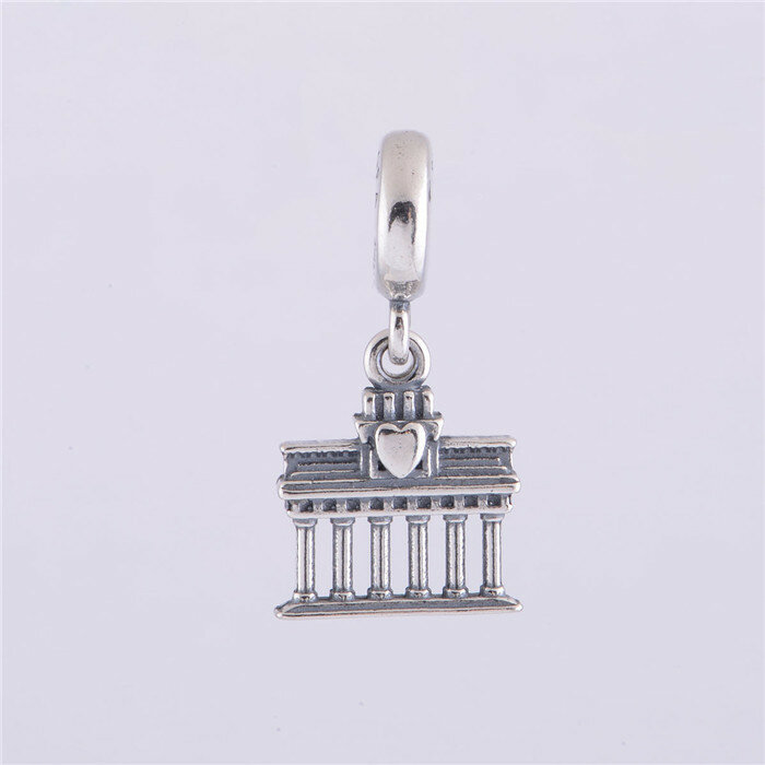 925 Sterling srebrna śruba Berlin Brandenburg bramy wielkiej sali dynda koraliki Charm w stylu Fit oryginalny Pandora Charms bransoletka biżuteria