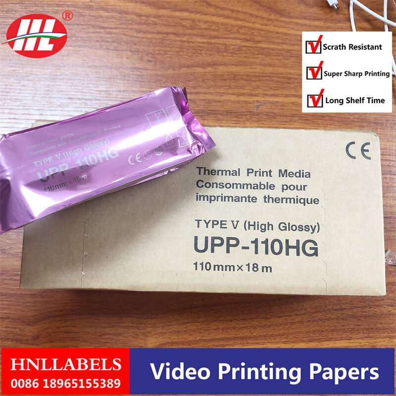 Rolo de papel térmico do ultrassom de 100mm * 18m upp 110hg médico amplamente utilizado dos rolos 110
