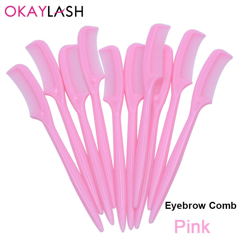 OKAYLASH-Micro pente para cílios extensão, mini pentes, boneca escovas, rímel Wand, Eye Lash pentear ferramentas, sobrancelha extensão, atacado, 10pcs